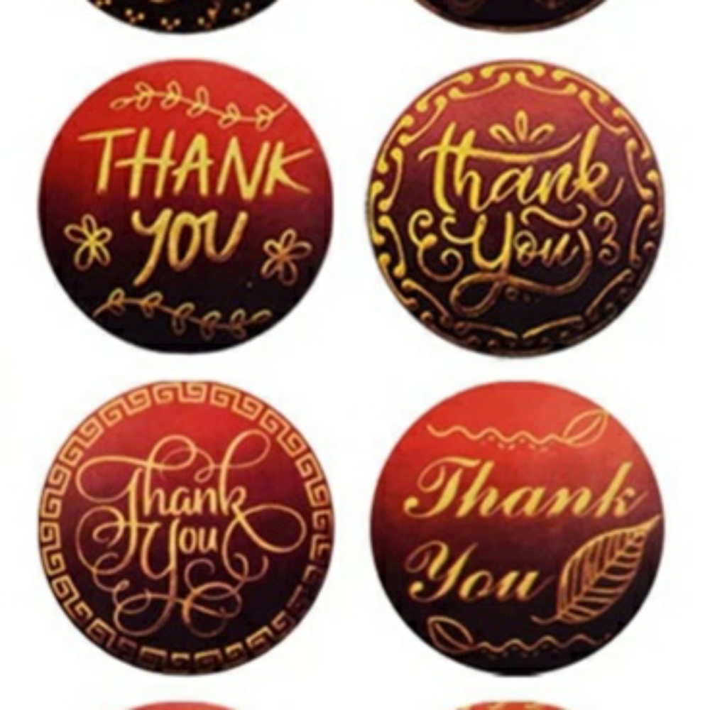 150 thank you stickers